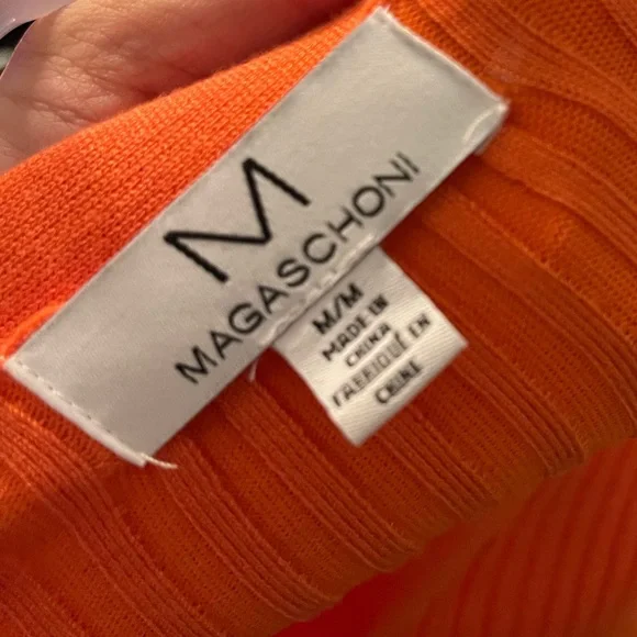 Magaschoni Vibrant Orange Ribbed Sweater - Picture 3 of 5